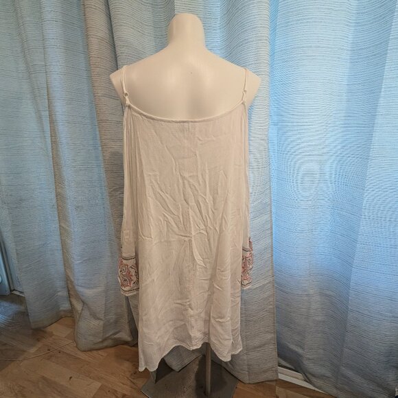 Ava & Viv fully lined white boho dress with embroidered sleeves - Size 3X - Picture 6 of 7